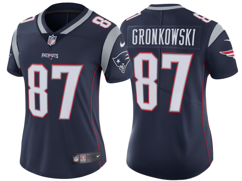 Men's 2017 New England Patriots #87 Rob Gronkowski Navy Vapor Untouchable Limited Jersey