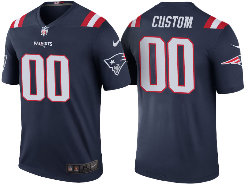 New England Patriots Navy Custom Color Rush Legend Jersey