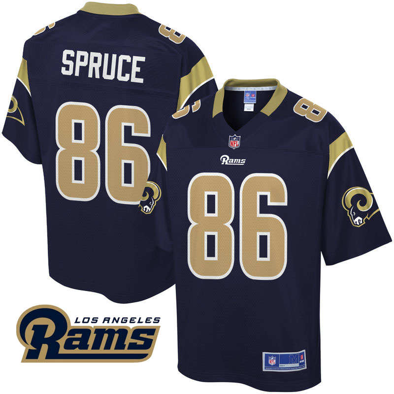 Men's Los Angeles Rams #86 Nelson Spruce Navy Pro Line Jersey