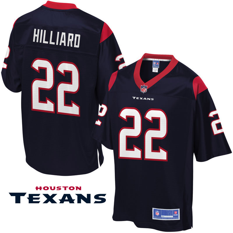 Houston Texans #22 Kenny Hilliard Navy Pro Line Jersey