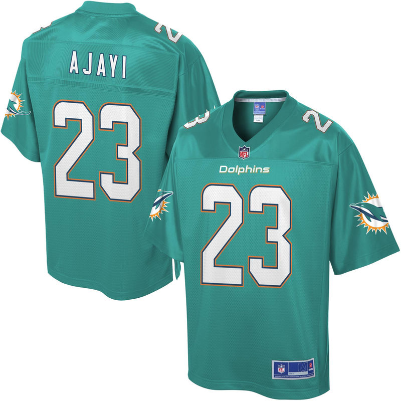 Men's Miami Dolphins #23 Jay Ajayi Aqua Pro Line Team Color Jersey