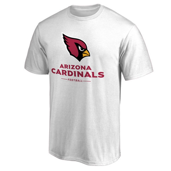 Mens Arizona Cardinals White Team Lockup Wordmark T-shirt