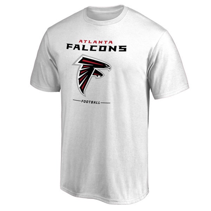 Mens Atlanta Falcons White Team Lockup Wordmark T-shirt