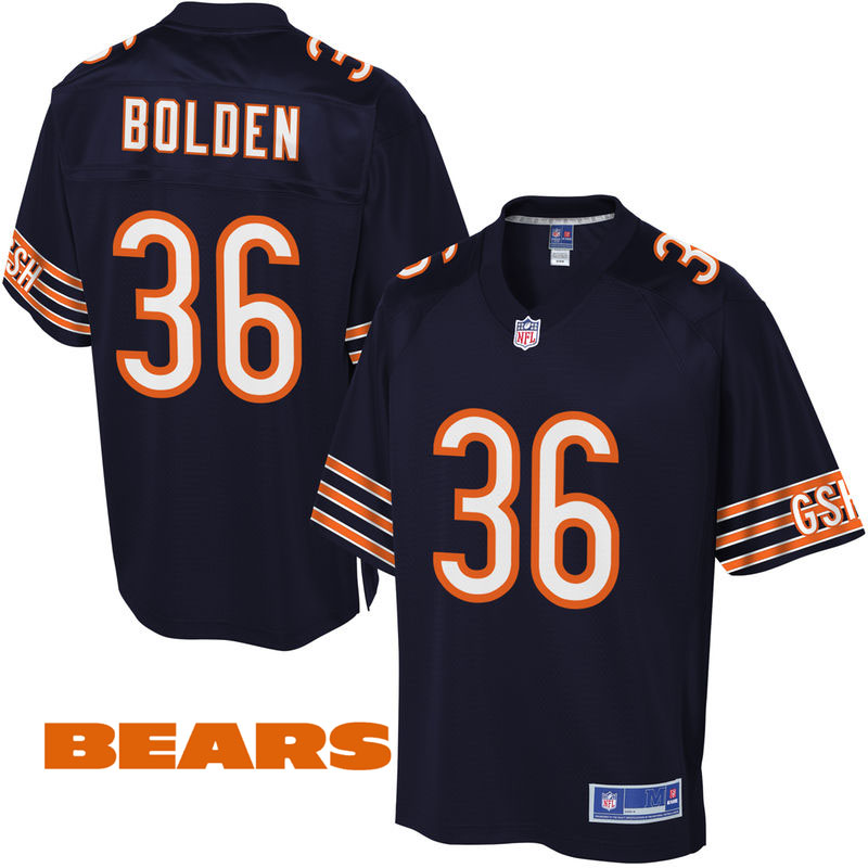 Mens Chicago Bears #36 Omar Bolden Navy Pro Line Player Jersey