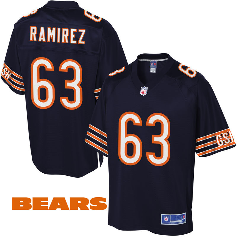 Mens Chicago Bears #63 Manny Ramirez Navy Pro Line Player Jersey