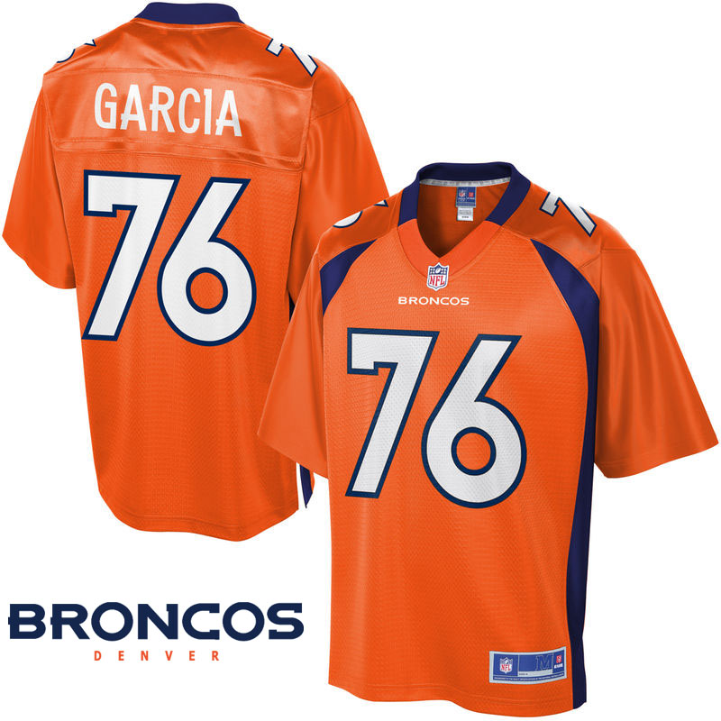 Mens Denver Broncos #76 Max Garcia Orange Pro Line Player Jersey