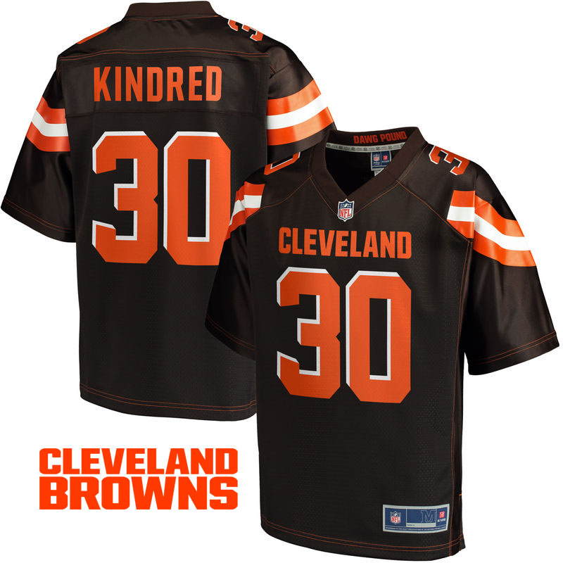 Mens Cleveland Browns #30 Derrick Kindred Brown Pro Line Player Jersey