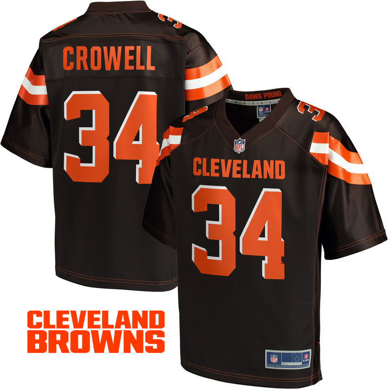 Mens Cleveland Browns #34 Isaiah Crowell Brown Pro Line Player Jersey