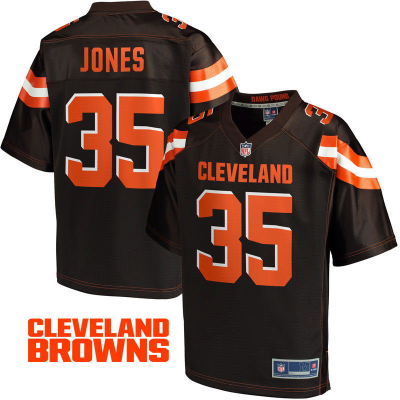 Mens Cleveland Browns #35 Don Jones Brown Pro Line Player Jersey