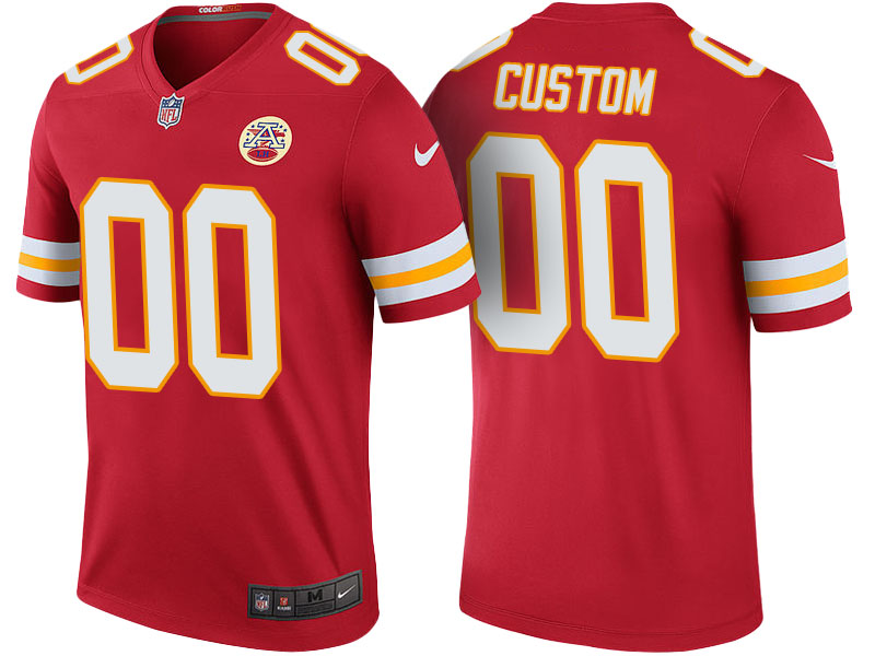 Kansas City Chiefs Red Custom Color Rush Legend Jersey