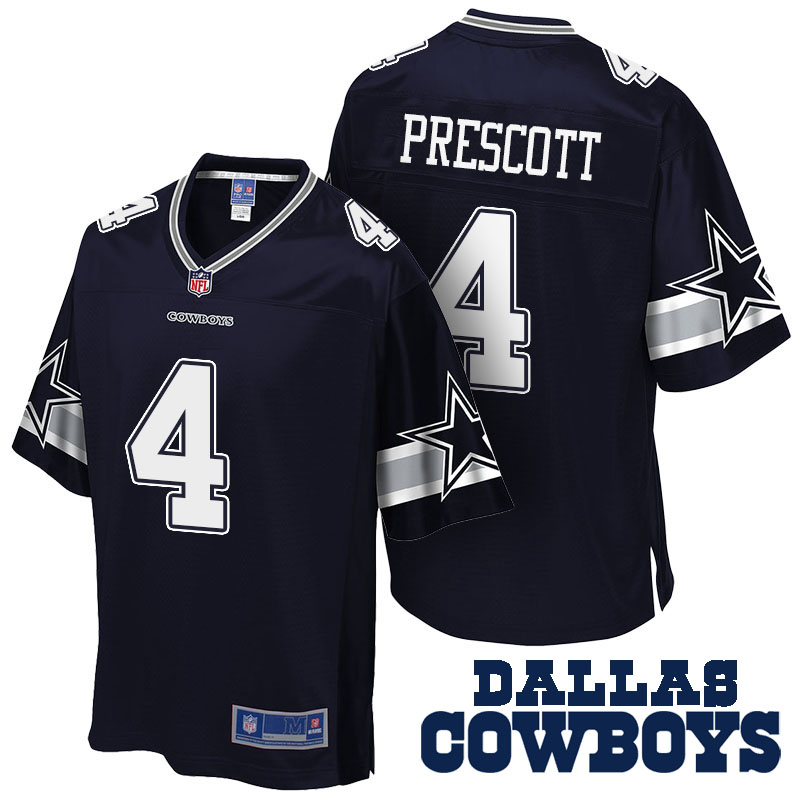 Mens Dallas Cowboys #4 Dak Prescott Pro Line Navy Player Jersey