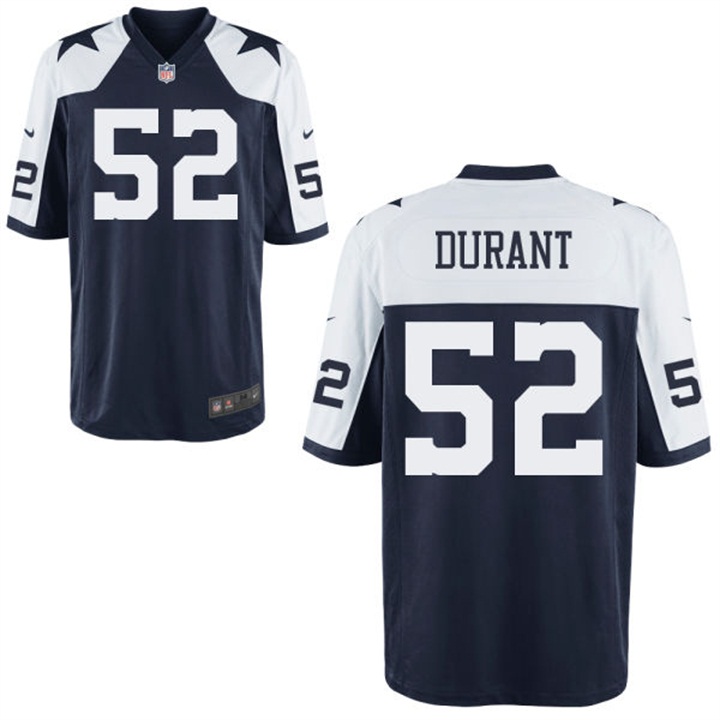 Men's Dallas Cowboys Justin Durant Navy Throwback Color Game Jersey