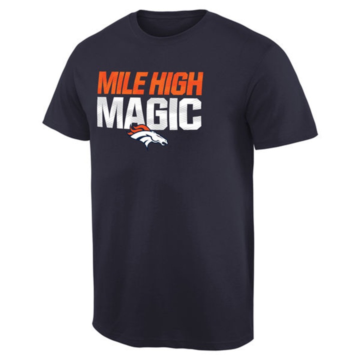 Mens Denver Broncos Pro Line Navy Mantra T-shirt