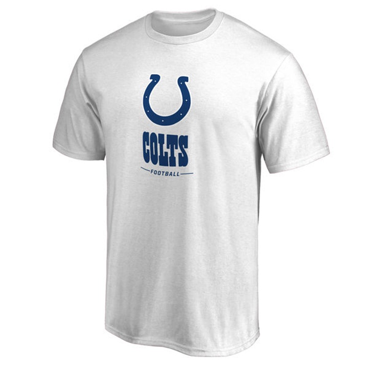 Mens Indianapolis Colts White Team Lockup Wordmark T-shirt