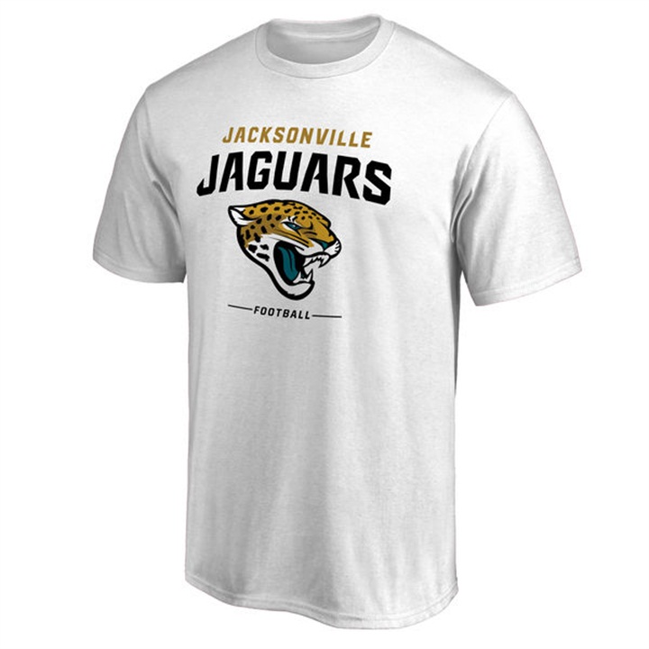 Mens Jacksonville Jaguars White Team Lockup Wordmark T-shirt