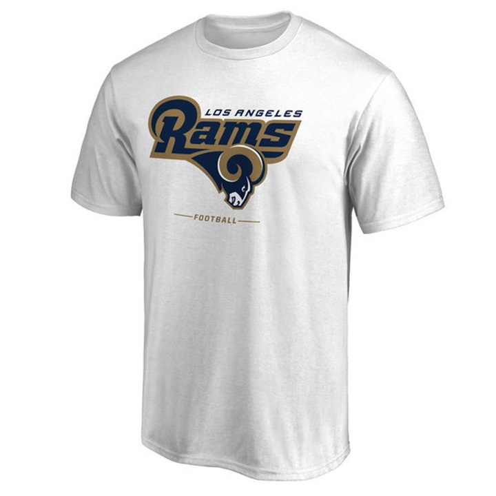 Mens Los Angeles Rams White Team Lockup Wordmark T-shirt