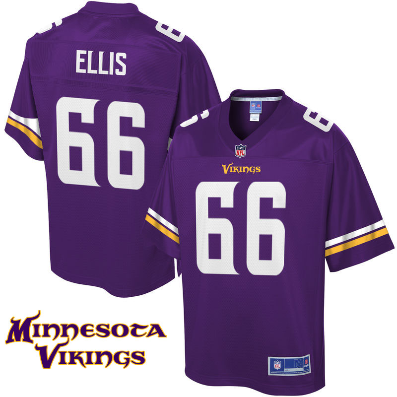 Mens Minnesota Vikings #66 Kenrick Ellis Purple Pro Line Player Jersey