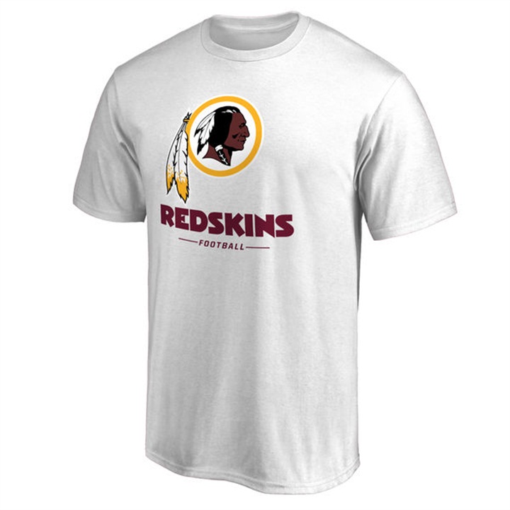 Mens Washington Redskins White Team Lockup Wordmark T-shirt