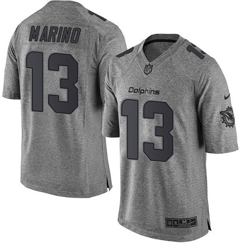 Miami Dolphins #13 Dan Marino Gray Gridiron Limited Jersey