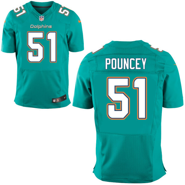 Miami Dolphins #51 Mike Pouncey Aqua Elite Jersey