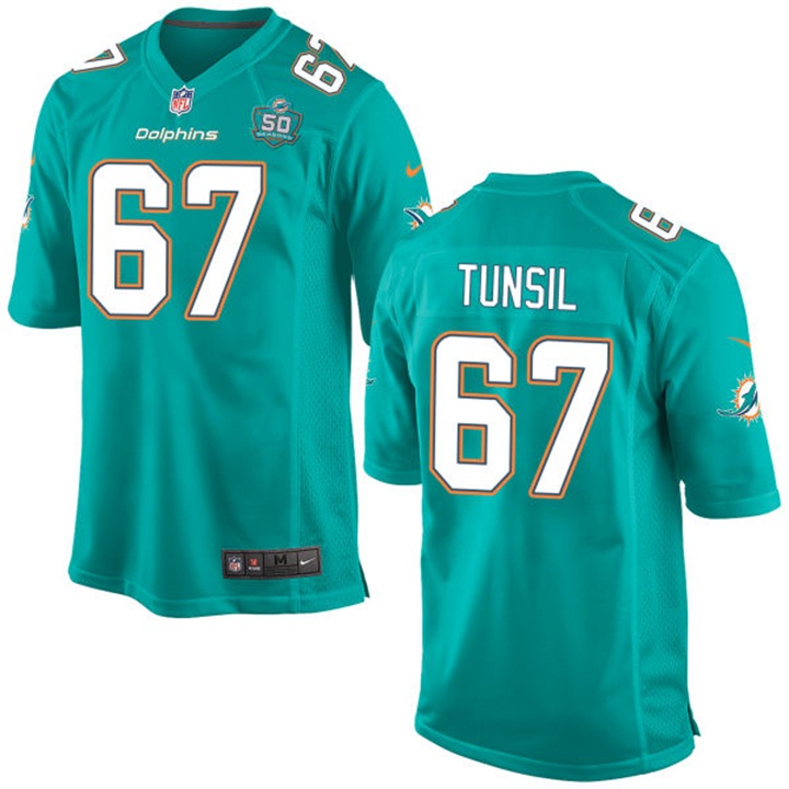 Miami Dolphins #67 Laremy Tunsil Aqua Patch Game Jersey