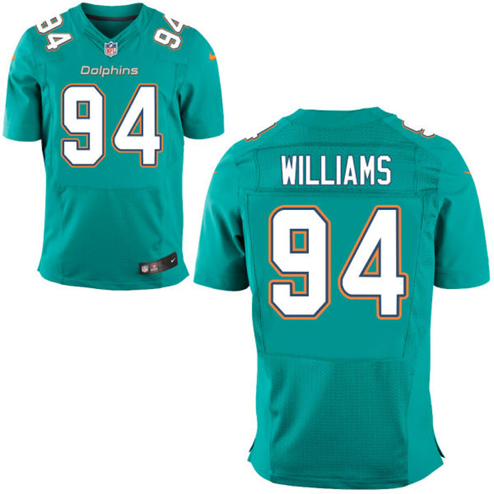 Miami Dolphins #94 Mario Williams Aqua Elite Jersey