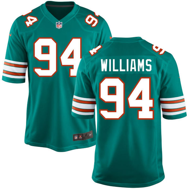 Miami Dolphins #94 Mario Williams Aqua Throwback Game Jersey