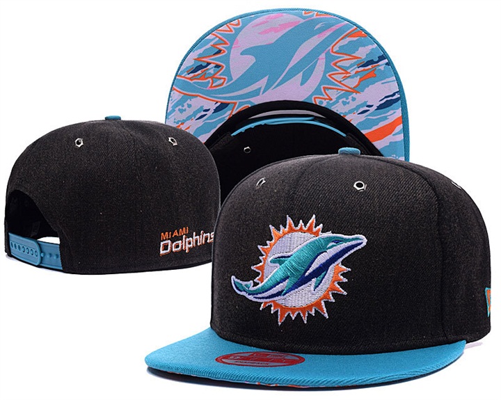 Miami Dolphins Black/Blue New Era Adjustable Hat