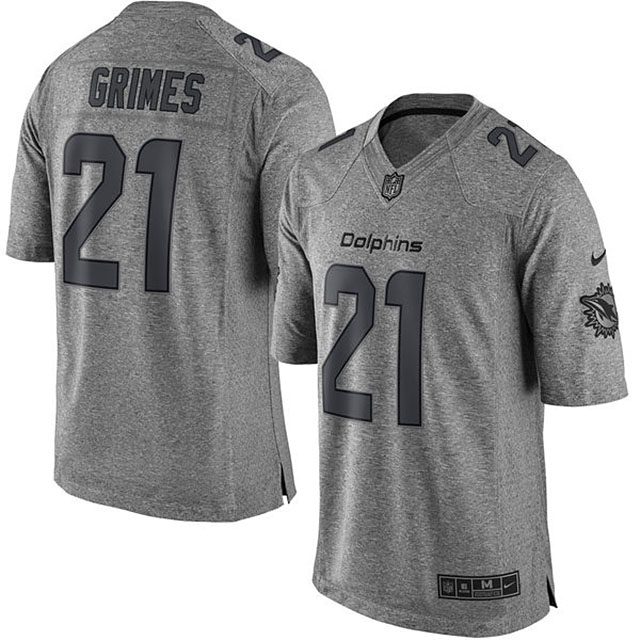 Men's Miami Dolphins #21 Brent Grimes Gridiron Gray Limited Jersey