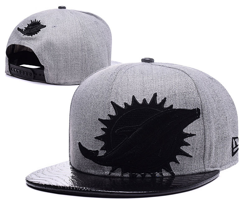 Miami Dolphins Gray Snapback Adjustable New Era Hat