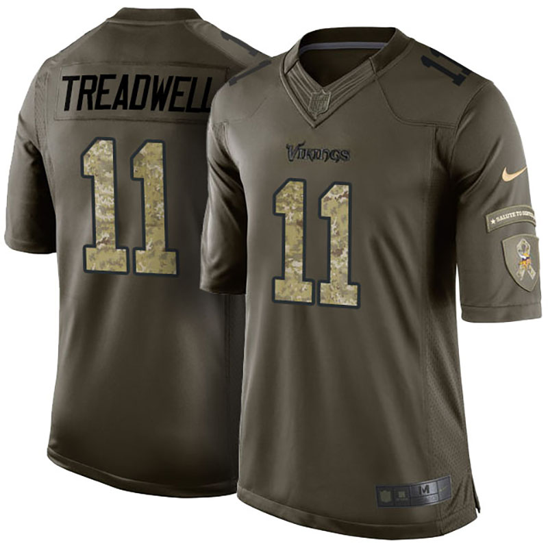 Minnesota Vikings #11 Laquon Treadwell Green Salute To Service Jersey