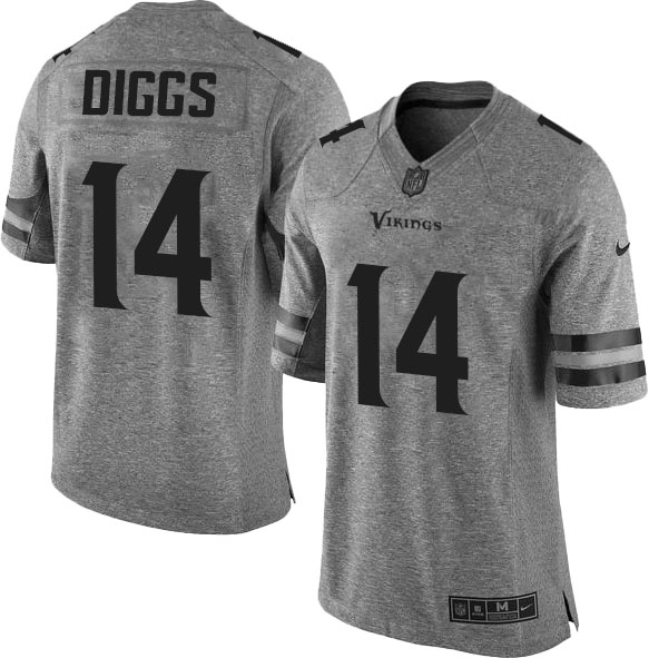 Minnesota Vikings #14 Stefon Diggs Gridiron Gray Limited Jersey