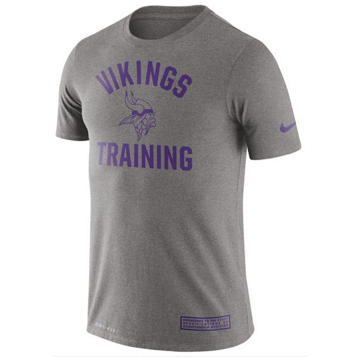 Minnesota Vikings Heathered Gray Training Performance Logo T-shirt