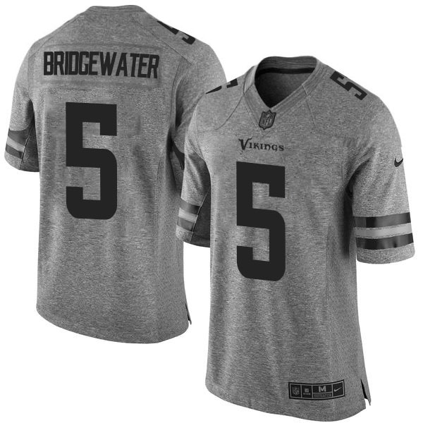 Minnesota Vikings #5 Teddy Bridgewater Gridiron Gray Limited Jersey