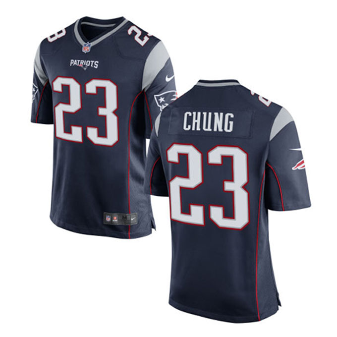 New England Patriots #23 Patrick Chung Navy Away Elite Jersey