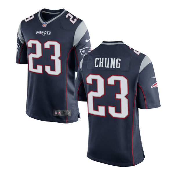 New England Patriots #23 Patrick Chung Navy Game Jersey