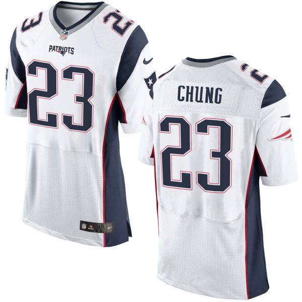 New England Patriots #23 Patrick Chung White Away Elite Jersey