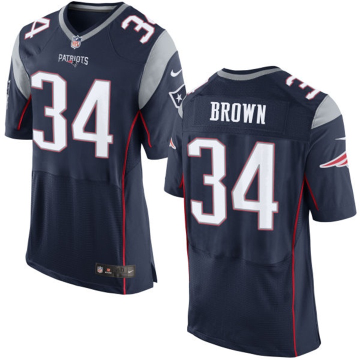 New England Patriots #34 Donald Brown Navy Elite Jersey