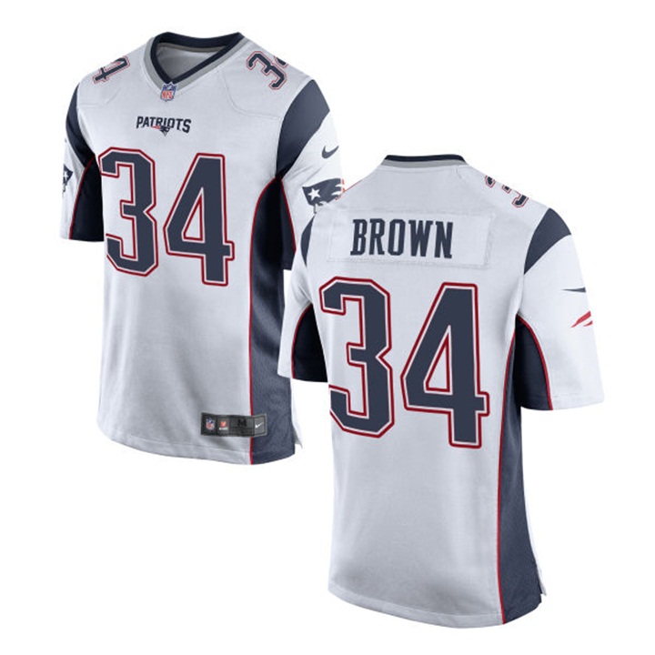 New England Patriots #34 Donald Brown White Game Jersey