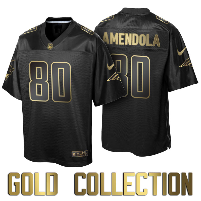 New England Patriots #80 Danny Amendola Super Bowl 50 Black Gold Collection Jersey