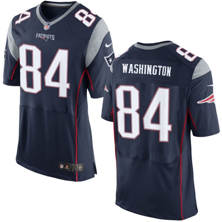 New England Patriots #84 Nate Washington Navy Blue Elite Jersey