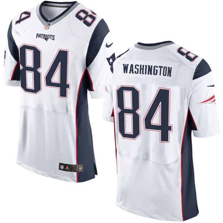 New England Patriots #84 Nate Washington White Elite Jersey