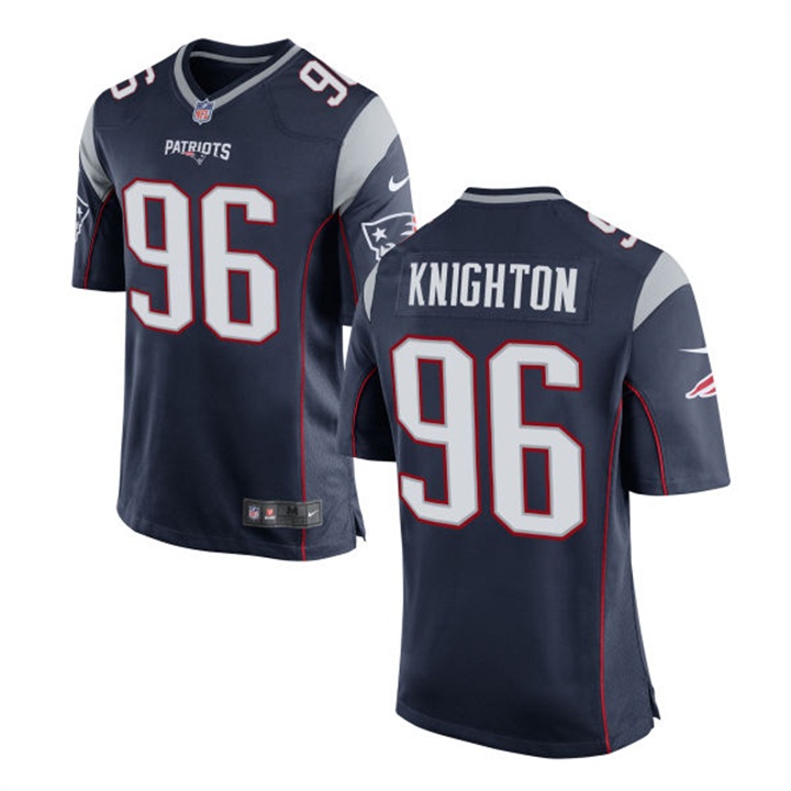 New England Patriots #96 Terrance Knighton Navy Elite Jersey