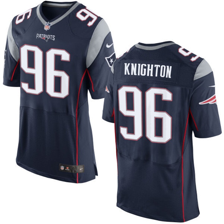 New England Patriots #96 Terrance Knighton Navy Game Jersey