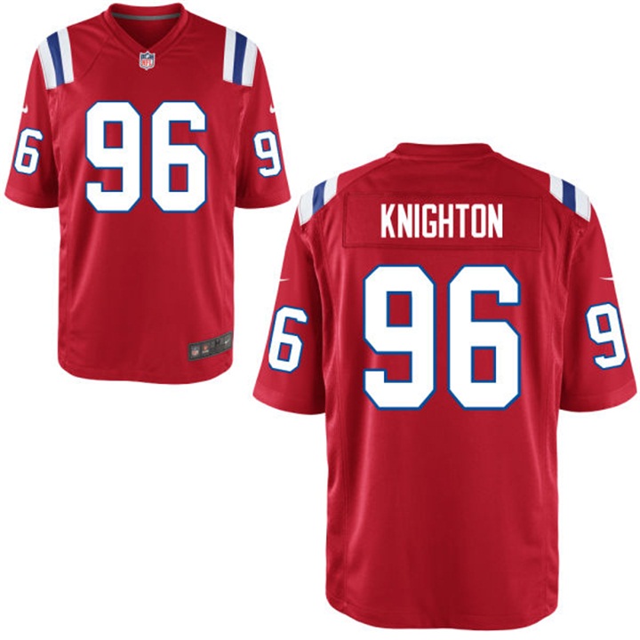 New England Patriots #96 Terrance Knighton Red Throwback Game Jersey