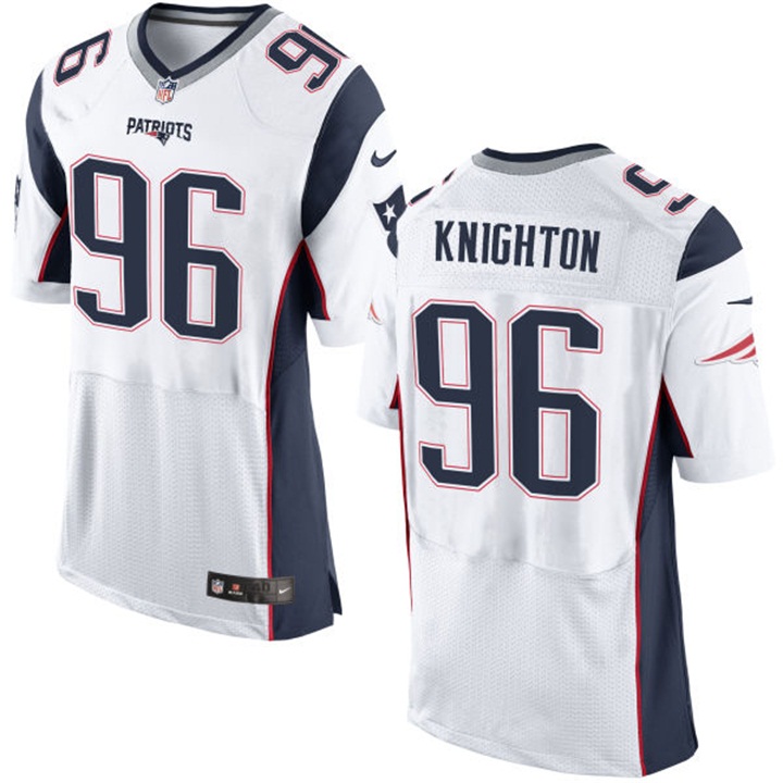 New England Patriots #96 Terrance Knighton White Elite Jersey