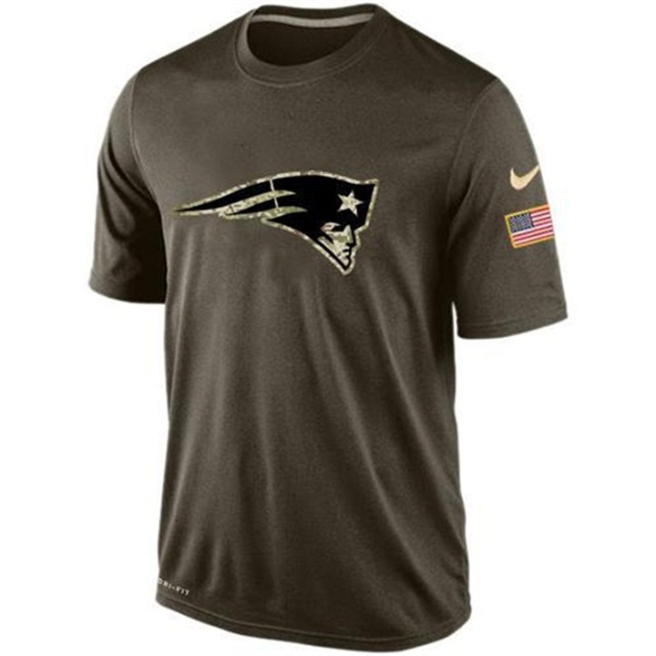 New England Patriots Green Camo Salute To Service Team T-Shirt