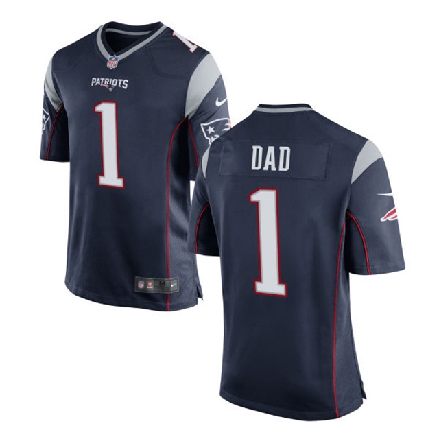 New England Patriots Navy Father's Day Gift Number 1 Dad Jersey