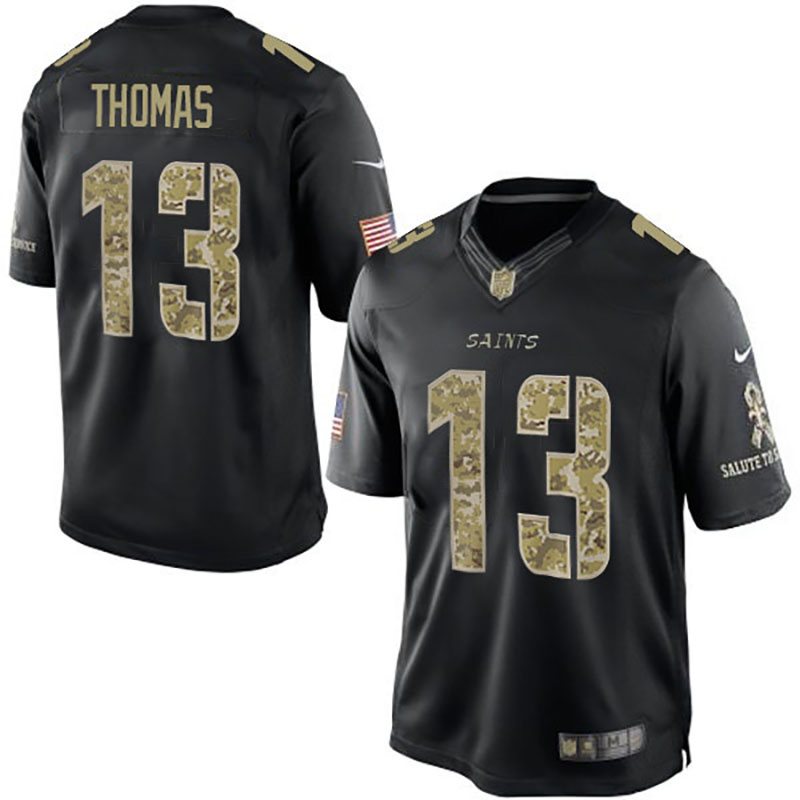 New Orleans Saints #13 Michael Thomas Black Salute To Service Jersey