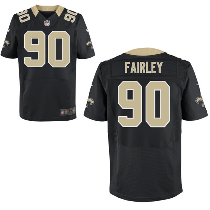 New Orleans Saints #90 Nick Fairley Black Elite Jersey